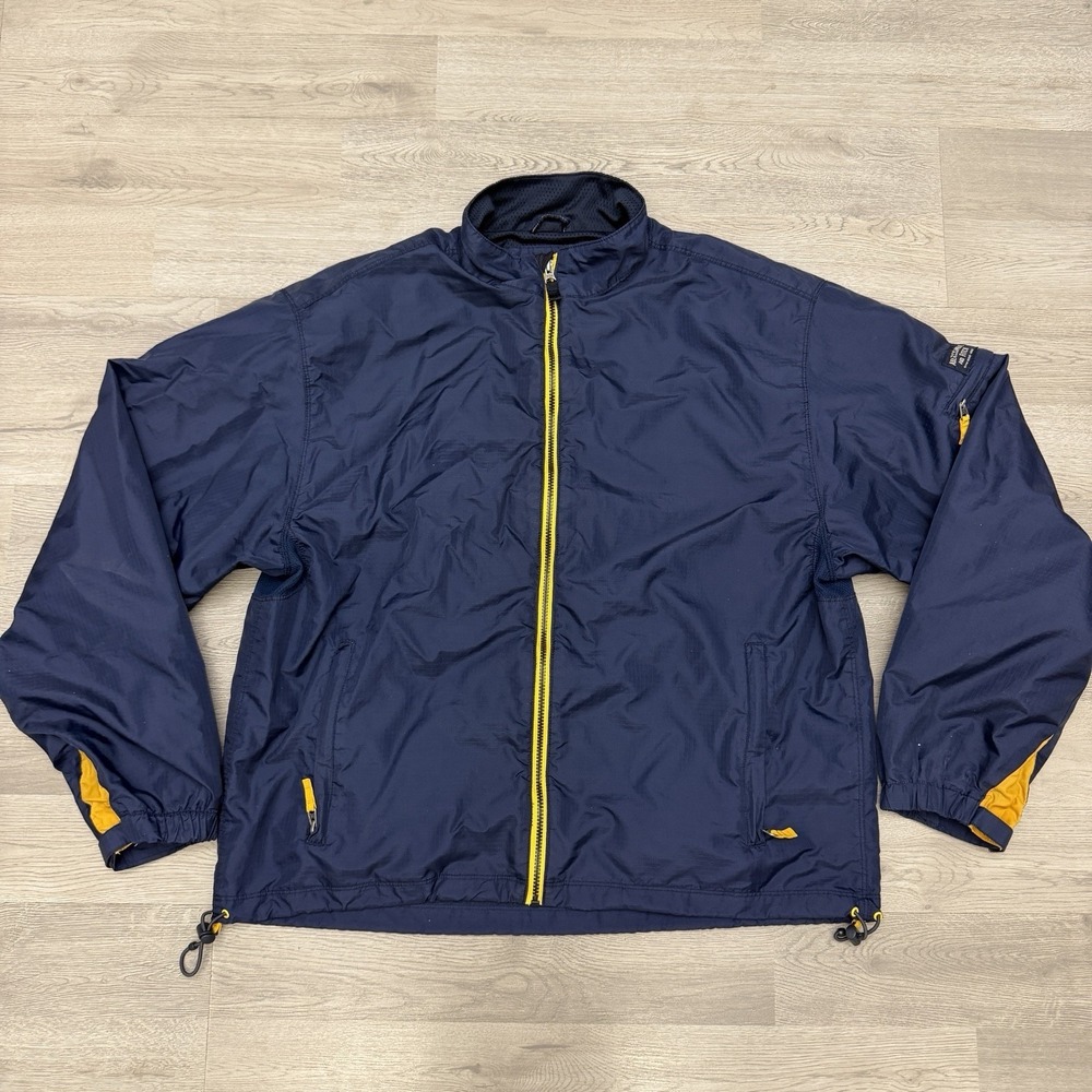 Vintage Abercrombie & Fitch Gym Issue Rain Jacket Mens XL Navy Ripstop Shell Y2K